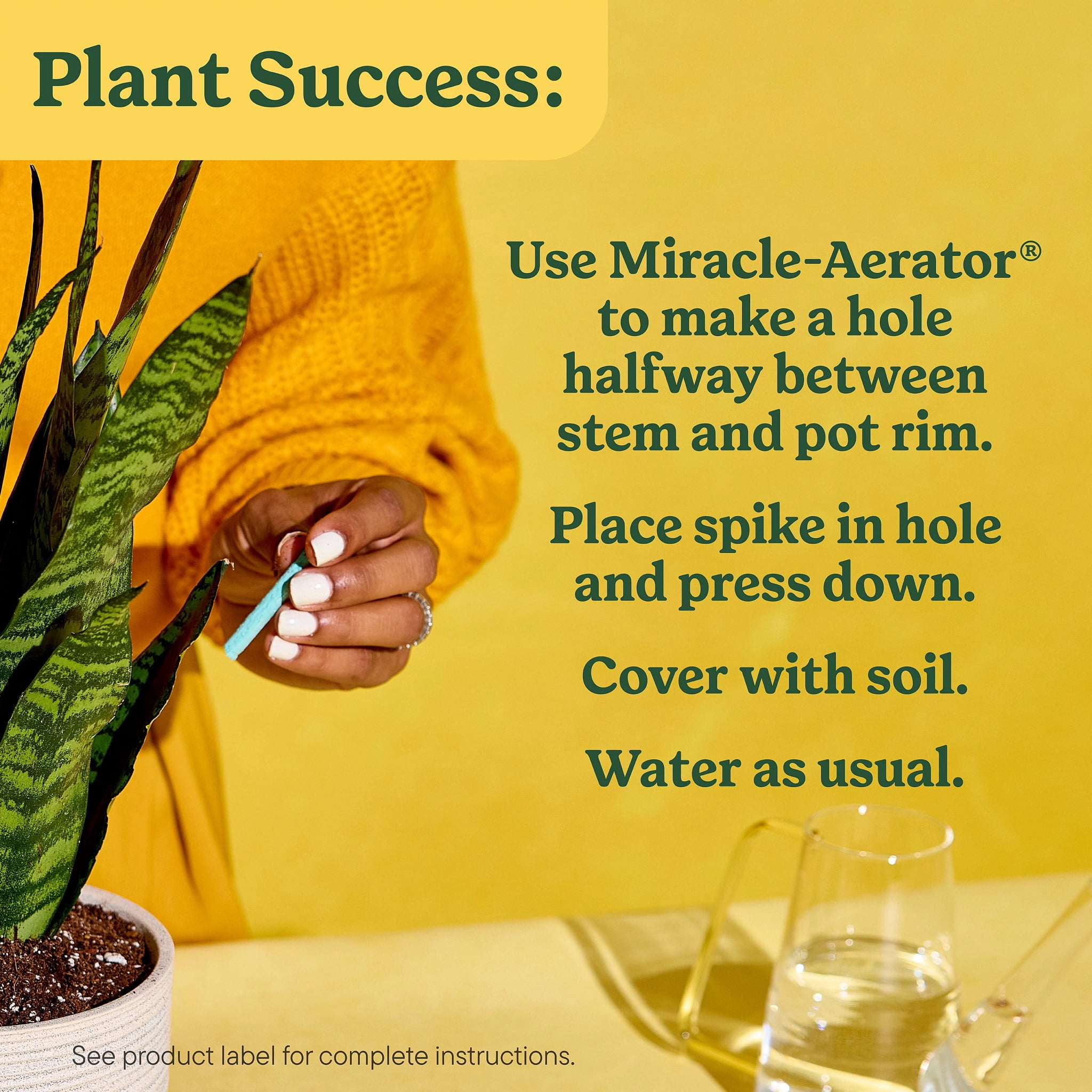 (2 pack) Miracle-Gro Indoor Plant Food Spikes for All Plants, For Houseplants and More, 48 spikes