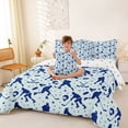 thumbnail image 3 of Castle Fairy Hockey Print King Bedding 7pcs, Sport Gamer King Bed in a Bag, Blue White, 3 of 7