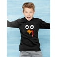 thumbnail image 5 of Turkey Face Shirt Cute Little Turkey Funny Thanksgiving Long sleeve kids T-Shirt Medium Red, 5 of 6