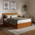 thumbnail image 4 of AFI Lylah Full Wood Platform Bed with Panel Footboard and Twin Trundle, Light Toffee, 4 of 17