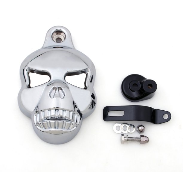 Chrome Skull Horn Cover for Harley Davidson Softail Dyna