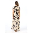 thumbnail image 3 of Riviera Sun Casual Short Sleeve Maxi Dress with Side Slit 21771-CHR-L (Black / Cream, 1X), 3 of 3