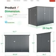 thumbnail image 5 of YODOLLA 4 x 7.5 ft Storage Shed with Triple Door, Metal Bike Shed Lean to Outdoor Storage Cabinet Building with Shelves for Garden, 5 of 7