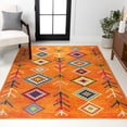 thumbnail image 4 of JONATHAN Y MOROCCAN HYPE 5 x 8 Area Rug, Tribal Love Geometric - Orange/Multi, MOH105C-5, 4 of 9