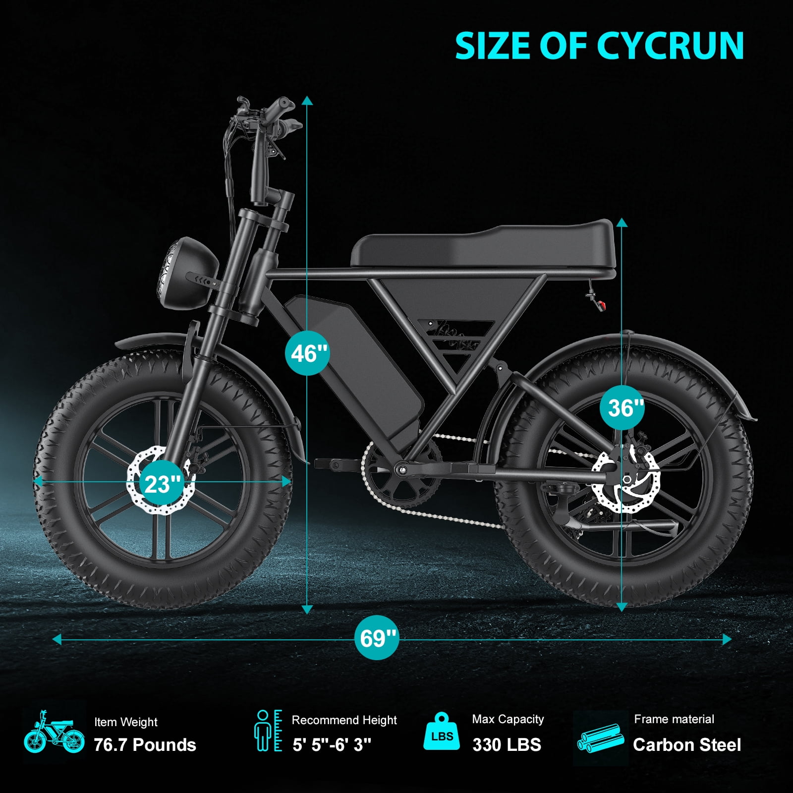 1000W Motor Electric Bike for Adults, 20"x4" Fat Tire,48V/20AH Ebike UL2849