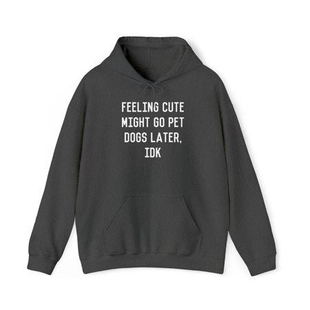 Feeling Cute Might Go Pet Dogs Later IDK Graphic Hoodie Sweatshirt  Sizes S-5XL