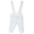 thumbnail image 4 of IBTOM CASTLE Baby Boys Baptism Christening Outfit Bowtie Romper Suspender Pants Birthday Wedding Party Tuxedo Formal Suit Ring Bearer Clothes Set 6-12 Months Blue - Long Sleeve, 4 of 8