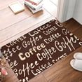 thumbnail image 5 of XMXT Non-Slip Polyester Bathroom Rugs Kitchen Door Mat, Retro Coffee Elements Machine Washable Bath Mats Rug for Kitchen Shower Bathtub Decor, 15.7 x 23.6 inches, 5 of 9