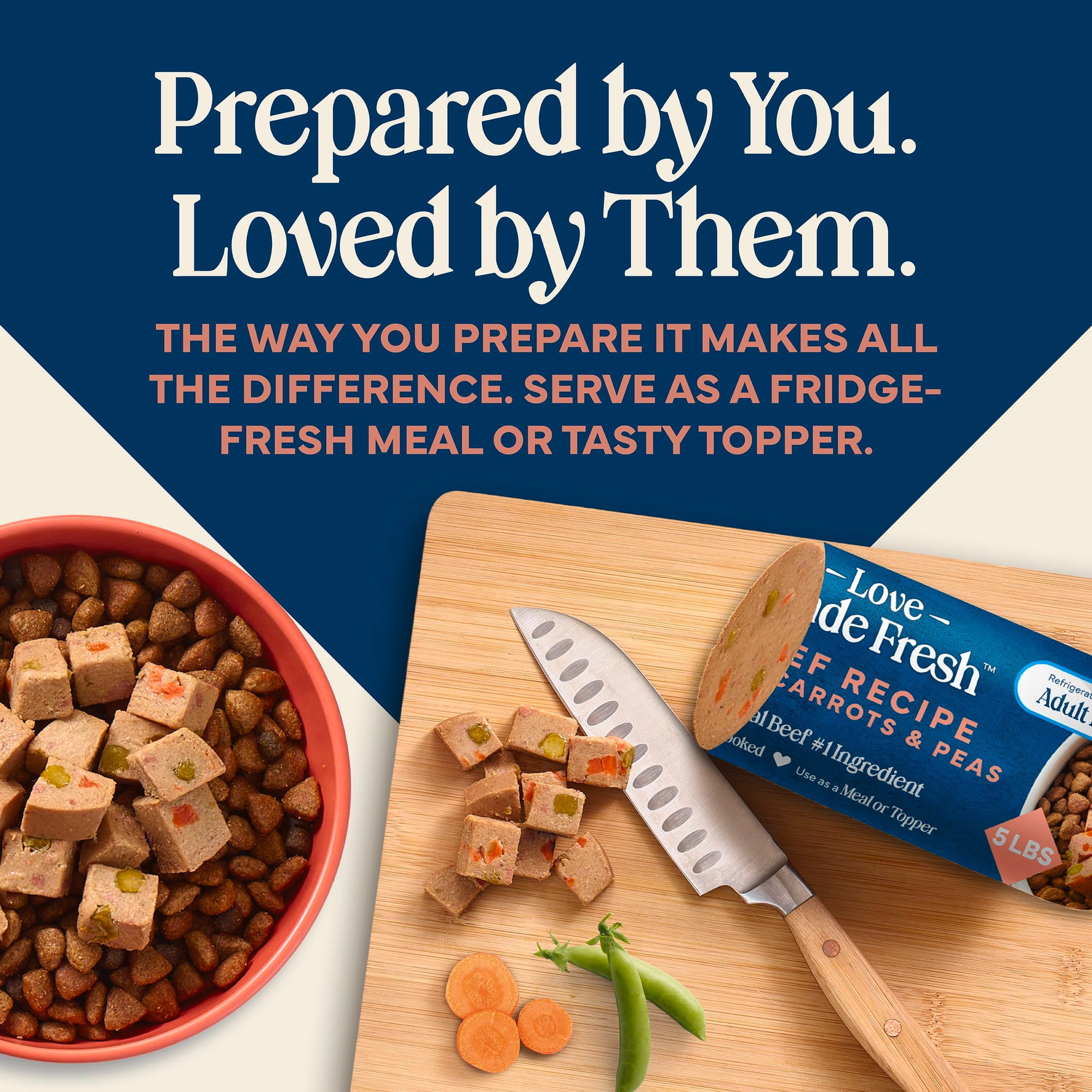 (2 pack) Blue Buffalo Love Made Fresh Refrigerated Adult Fresh Dog Food, Beef, 5lb Roll