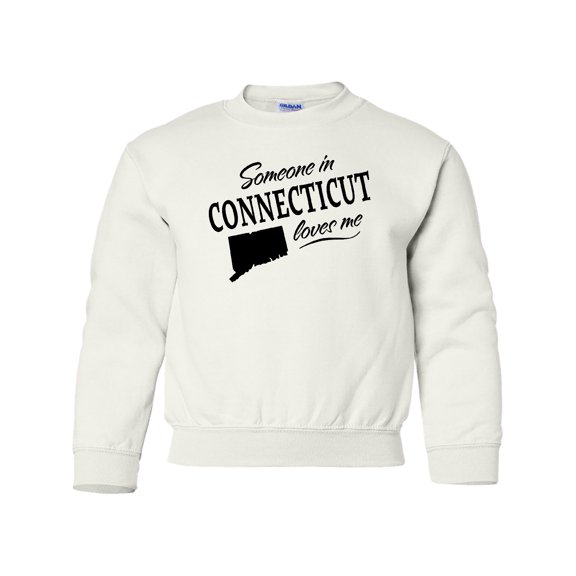 Inktastic Someone in Connecticut Loves Me Youth Sweatshirt