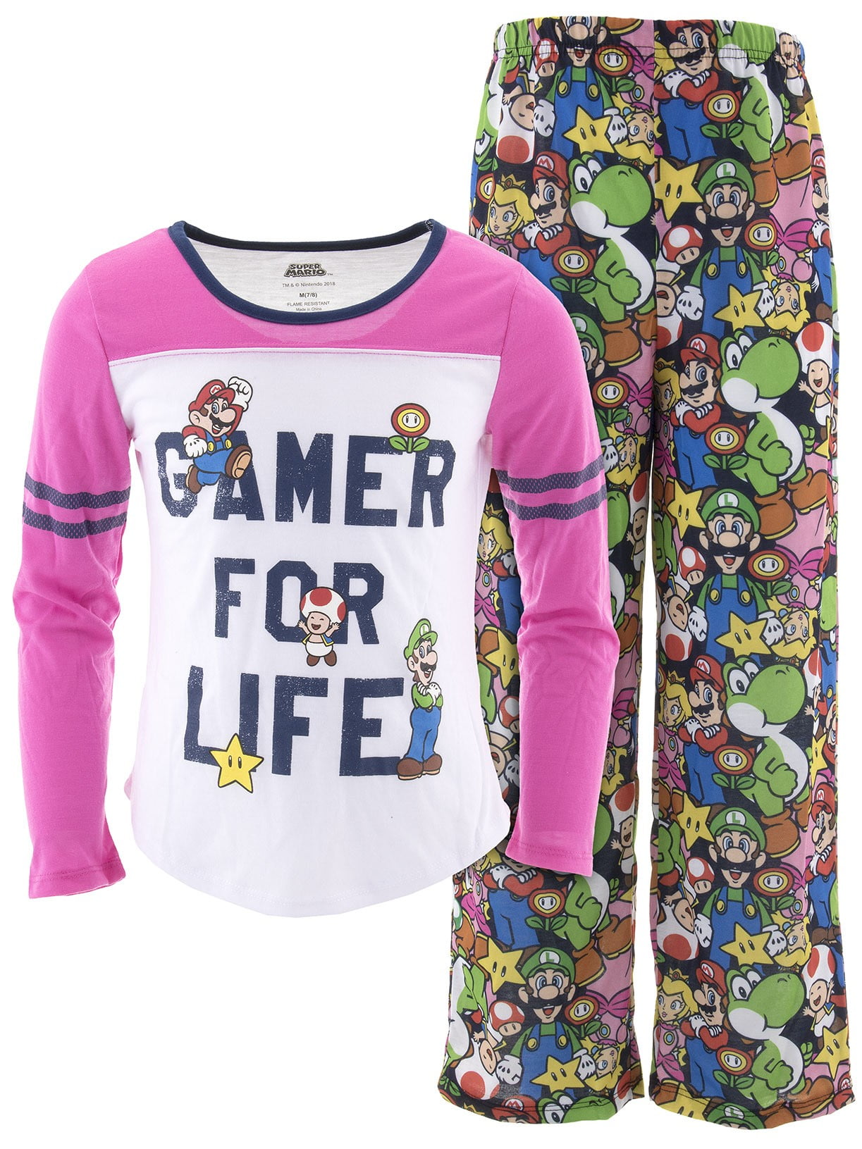 Super Mario Bros. Super Mario Girls Gamer For Life Pajamas Walmart