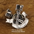 thumbnail image 4 of 925 Sterling Silver Skull Engine Pendant Biker Punk Jewelry TA322 ALL Silver Version, 4 of 4
