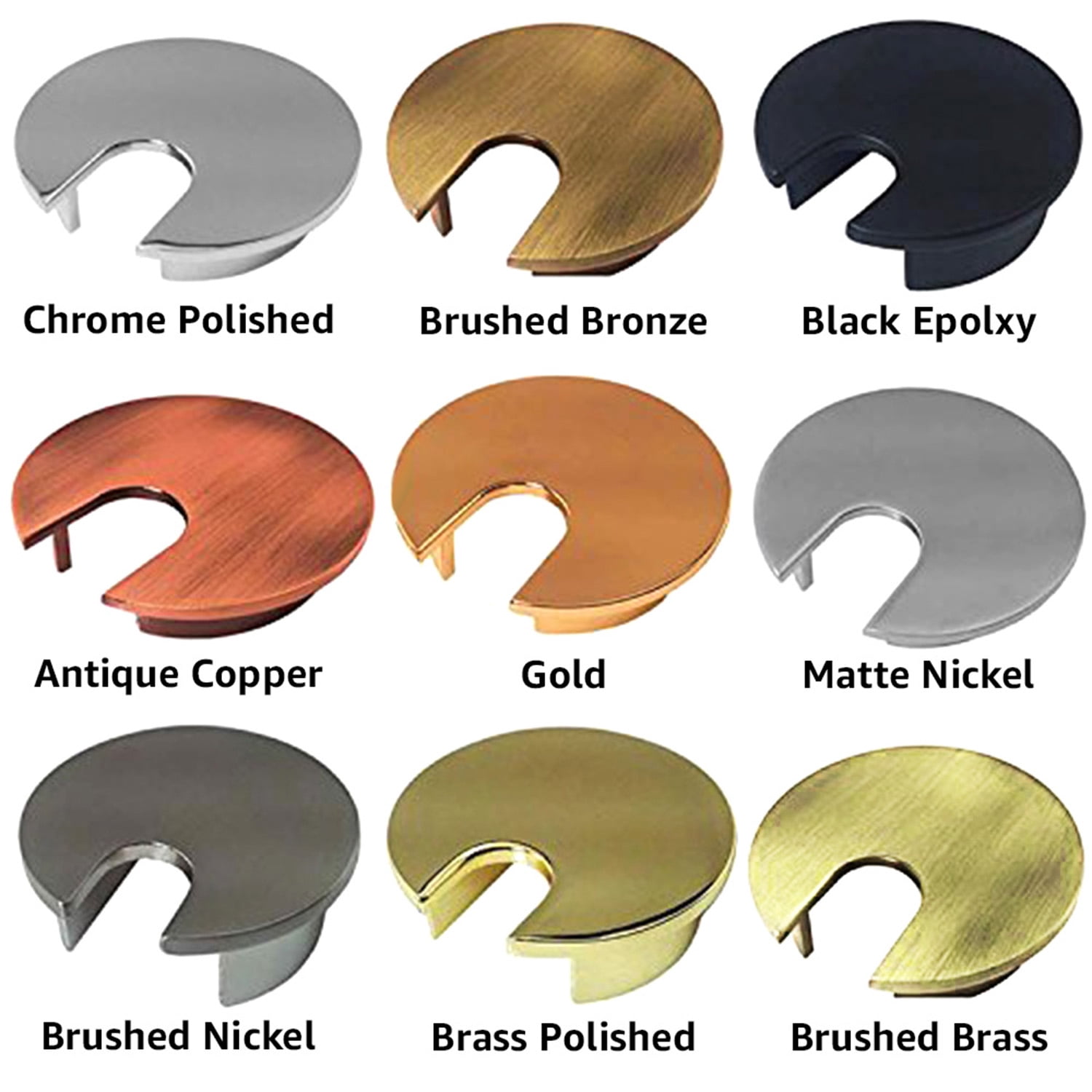 Metal Round Office Computer Desk Grommets - Color: Brass Polished - Size: 1.5"