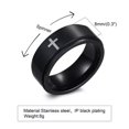 thumbnail image 2 of 8MM Silver/Black Cross Spinner Band Men's Stainless Steel Fashion Ring Size 7-12, 2 of 9