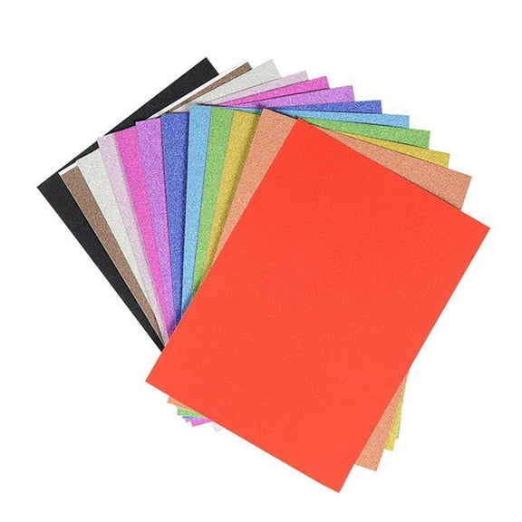 WHAMVOX 20pcs Self Adhesive Glitter Foam Sheets Versatile EVA Stickers for DIY Crafts and Decorations (Random Colors)