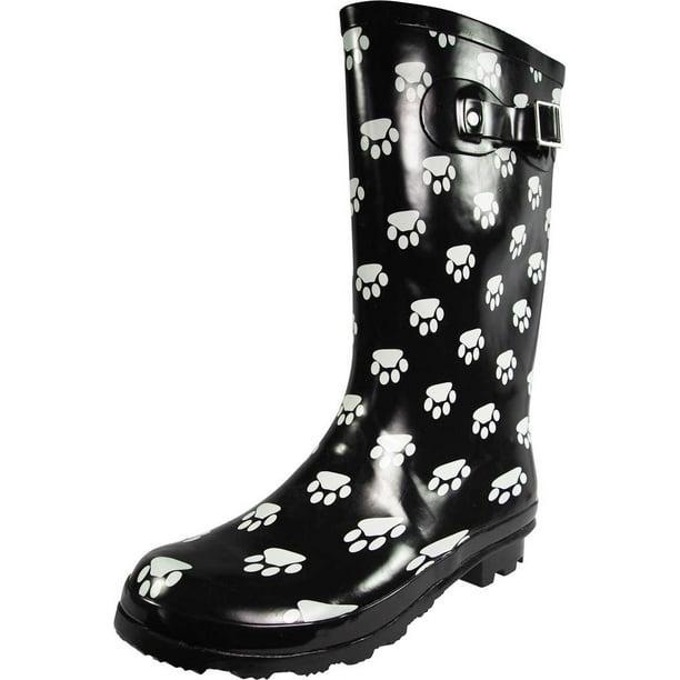 NORTY - New Women Rain Boots Rubber Solid Color Mid Height Wellie Mid Calf Snow Rainboot, 38734