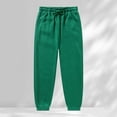 thumbnail image 2 of Men Sweatpants Lined Jogger Pants Relaxed Fit Spring Fall Casual Running Streetwear Trousers Green L, 2 of 3