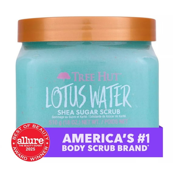Tree Hut Lotus Water Shea Sugar Body Scrub, 18 oz