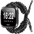 thumbnail image 1 of REQO Compatible with Fitbit Versa 2 Bands, Woven Nylon Friendship Rope Outdoor Survival Weave Adjustable Replacement Straps Wristbands Accessories for Versa Lite,Versa 2,SE, 1 of 7