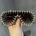 thumbnail image 2 of New conjoined sunglasses female aviator large frame sunglasses male punk retro diamonds quirky driving party glasses (C3,other), 2 of 6