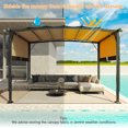 thumbnail image 4 of Zimtown 12' x 9' Pergola  Metal Adjustable Shade Fabric Curved Top Folding Shed, Brown, 4 of 9