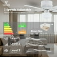 thumbnail image 4 of Ventilador de Techo Empotrado de 42" Ventilador de Techo Tradicional Blanco Mate con Cadena de Luz y Tracción - Diseño de Perfil Bajo - Uso en Interiores, 4 of 7