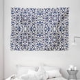 thumbnail image 1 of Arabesque Tapestry, Moroccan Floral Pattern with Victorian Rococo Baroque Oriental Design, Wall Hanging for Bedroom Living Room Dorm Decor, 80W X 60L Inches, Cream Indigo Red Blue, by Ambesonne, 1 of 2