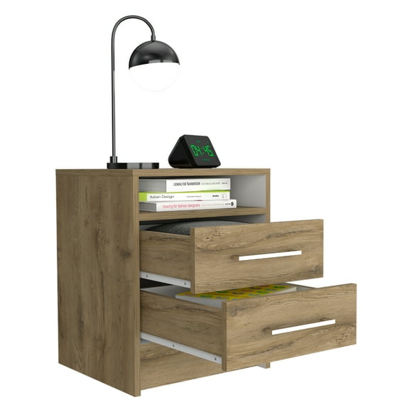 Mesa Noche Excelsior Macadamia/Blanco Madera Aglomerada