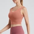 thumbnail image 4 of KHONTS Women's Sports Bra Longline Crop Tank Top Padded Workout Running Yoga Bralettes Orange XL, 4 of 7