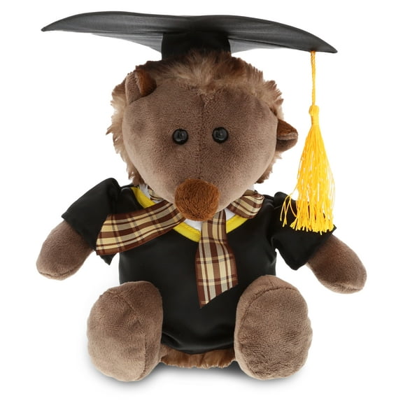 DolliBu Hedgehog with Ribbon Graduation Plush Toy - Super Soft Graduation Stuffed Animal Dress Up with Gown & Cap with Tassel Outfit - Congratulatory Graduation Gift - 9 Inches