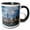 Black/White, variant on 3drose, New York, New York City. Downtown Cityscape with the Freedom Tower., 11oz Two-tone Red Mug