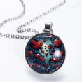 thumbnail image 2 of Hearts Battle Glass Design Circle Pendant Necklace - Elegant Jewelry Piece, 2 of 5