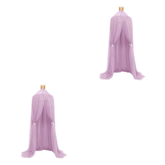 Matsuzay Mosquitera plegable, dosel para cama, fácil instalación, protección efectiva, tienda de campaña de estilo romántico, capa morada 7 Capa morada 7 trescientos 2Conjunto
