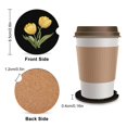 thumbnail image 2 of Yellow Tulips Car Coasters for Drinks with A Finger Notch for Easy Removal Cup Holder Coaster Cup Mat Car Interior Accessories 2PCS, 2 of 8