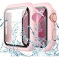 thumbnail image 1 of XiHAMA Waterproof Case Compatible with Apple Watch SE (2nd Gen) Series 6 5 4 Screen Protector, Tempered Glass Hard PC Bumper Face Cover, 1 of 6