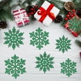 thumbnail image 4 of Vorkoi 36pcs Christmas Light Pink Snowflake Ornaments Plastic Glitter Snow Flakes Ornaments for Winter Christmas Tree Decorations Size Varies Craft Snowflakes, 4 of 6