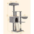 thumbnail image 4 of FEANDREA Cat Tree 53.1 inches Cat Tower - Multi-Level Cat Condo with Scratching Post & Board, Removable Perch Cover, Basket, Cave, Light Gray, 4 of 6