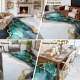 thumbnail image 5 of 5'x8' Area Rugs, Black Green Marble Indoor Outdoor Area Rug for Living Room Bedroom, Modern Abstract Aesthetics Luxury Washable Bathroom Rugs Kitchen Floor Carpet Mats Home Decor Aesthetic, 5 of 8