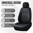 thumbnail image 5 of Coverado Black Car Seat Covers Full Set, Waterproof Premium Leather Front and Back Seat Protectors, Designer Auto Interior Accessories, Universal Fit Most Cars Sedan SUVs Pick-up Trucks, 5 of 14