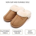 thumbnail image 2 of Pantuflas de mujer con espuma viscoelástica, suaves y sin cordones, forradas de gamuza y suela antideslizante, para interior y exterior., 2 of 5