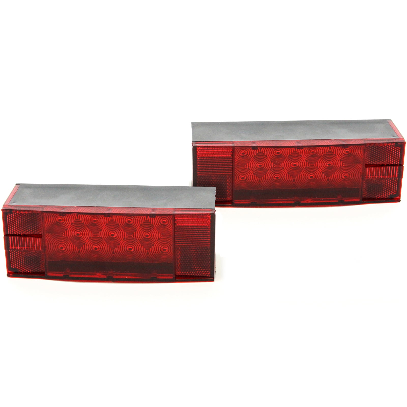 LED Low Profile Red Trailer Turn Signal Stop 2 Light L R Submersible DOT over 80