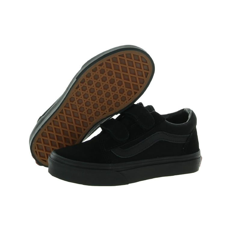 Vans Girls Old (B,M) Leather Medium V Kid Skate 1 Shoes Skool Little Black