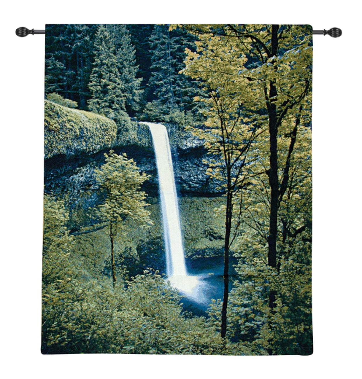 Rainforest Falls Cotton Woven Wall Art Hanging Tapestry 42" x 35