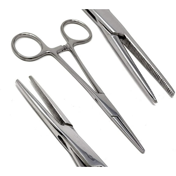 Stainless Steel Fishing Pliers Anglers Catch & Release Serrated Tool, Silver 5.5" Straight