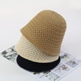 thumbnail image 2 of CoCopeanut Topi Wanita Topi Jerami Ventilasi Topi Wanita Topi Ember Musim Panas Musim Gugur untuk Wanita Topi Tabir Surya Luar Ruangan Topi Wanita Panama, 2 of 6