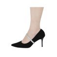 thumbnail image 2 of INSPIRE CHIC Women's PU Leather Rhinestone Shoe Straps Elastic Band Wheat Ear Weave for High Heels Silver Woven 24x1cm/9.4x0.4", 2 of 6