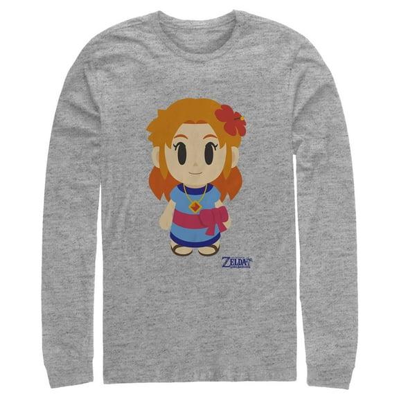 Men's Nintendo Legend of Zelda Link's Awakening Marin Avatar Long Sleeve Shirt Athletic Heather Medium