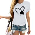 thumbnail image 2 of Pxiakgy Vente Chaude! T-Shirt Trèfle de la Saint-Patrick pour Femmes Chanceux Irlandais Manches Courtes T-Shirt Graphique Trèfle Mode Décontractée Imprimé Amour Col Rond Manches Courtes T-Shirt, 2 of 4