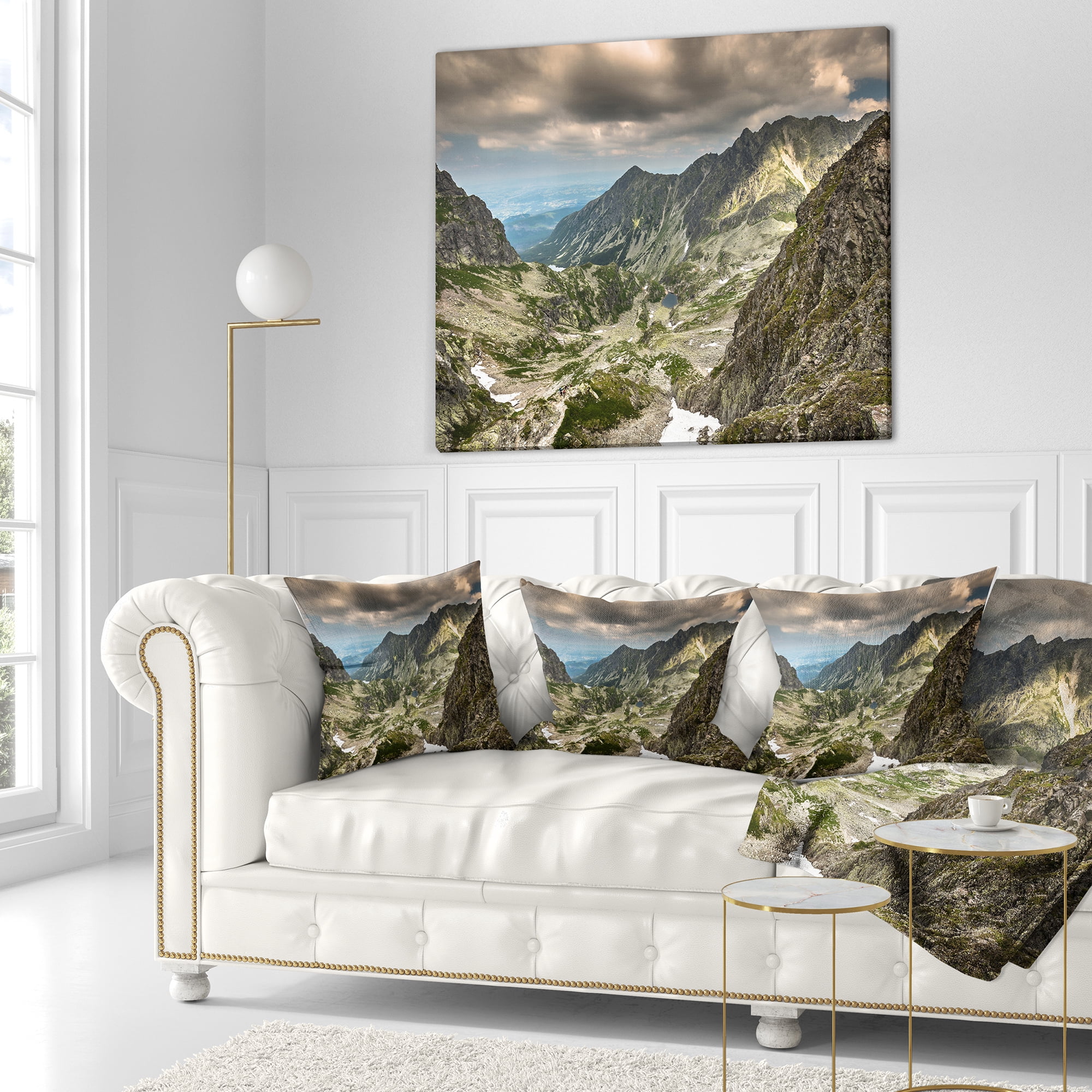 Designart Tatra Mountains from Hiking Trail - Landscape Photo Throw Pillow - 18x18