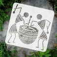 thumbnail image 3 of Warli Art Painting Stencil 11.8x11.8inch Tribal People Drumming Stencil Tribal Art Stencil Decorative Tribe Theme Plastic Stencil for Painting on Wood, Wall, Tile, Fabric and Floor, 3 of 7